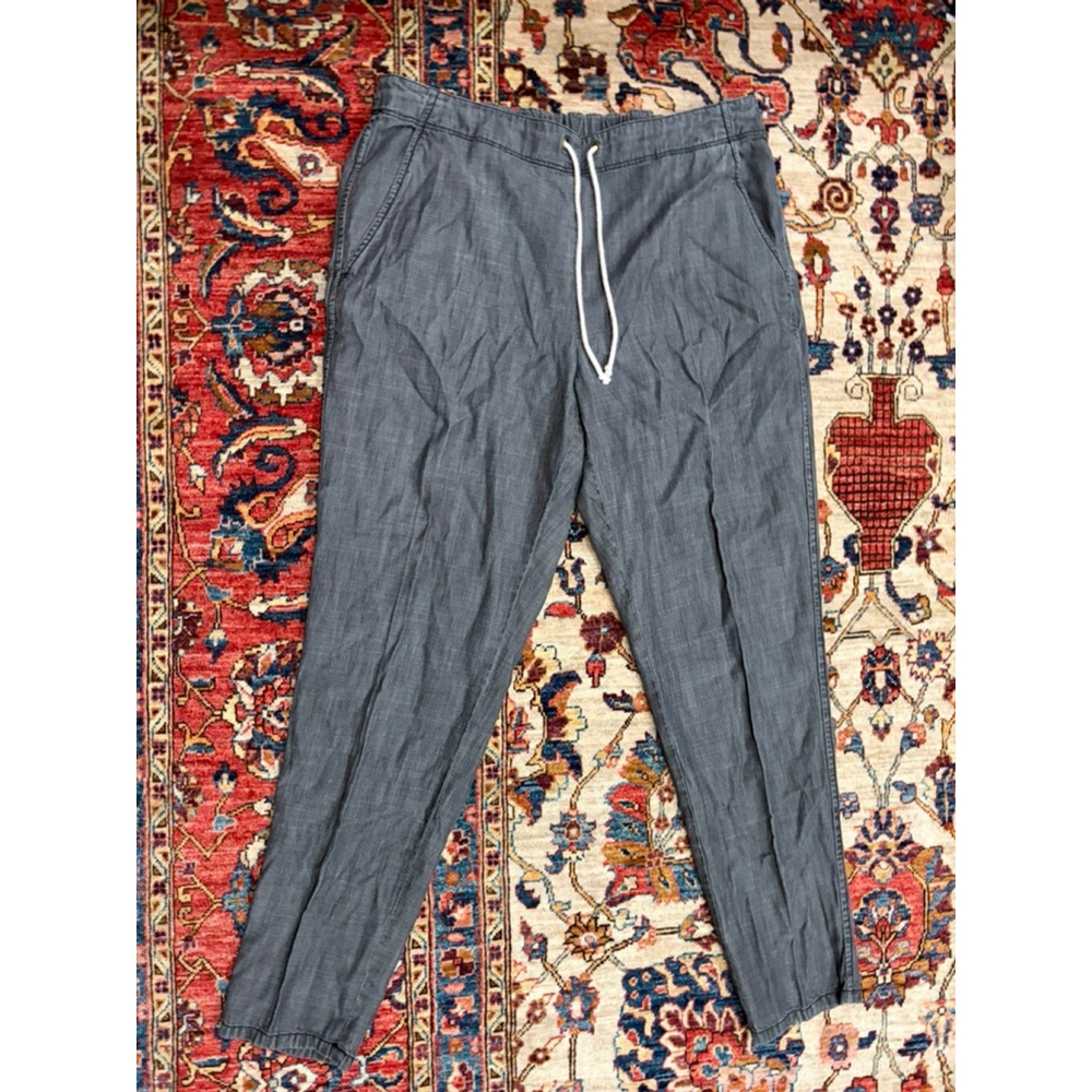 Eileen Fisher Gray Tencel Cotton Pull On Pants Elastic Waist Small